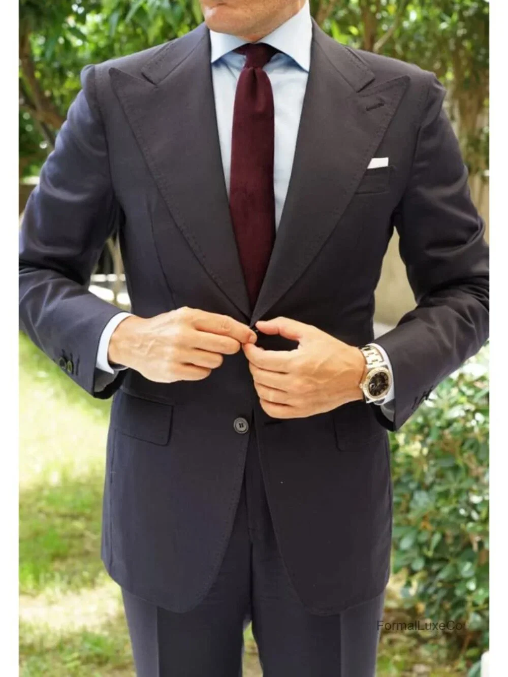 Mens Tie & Pocket Square Set Houndstooth Business Formal Wedding Linen Silk